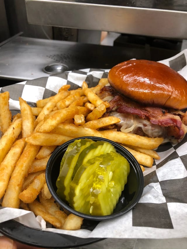 1/2 Fresh Angus Burger with Fries Saturday Special.