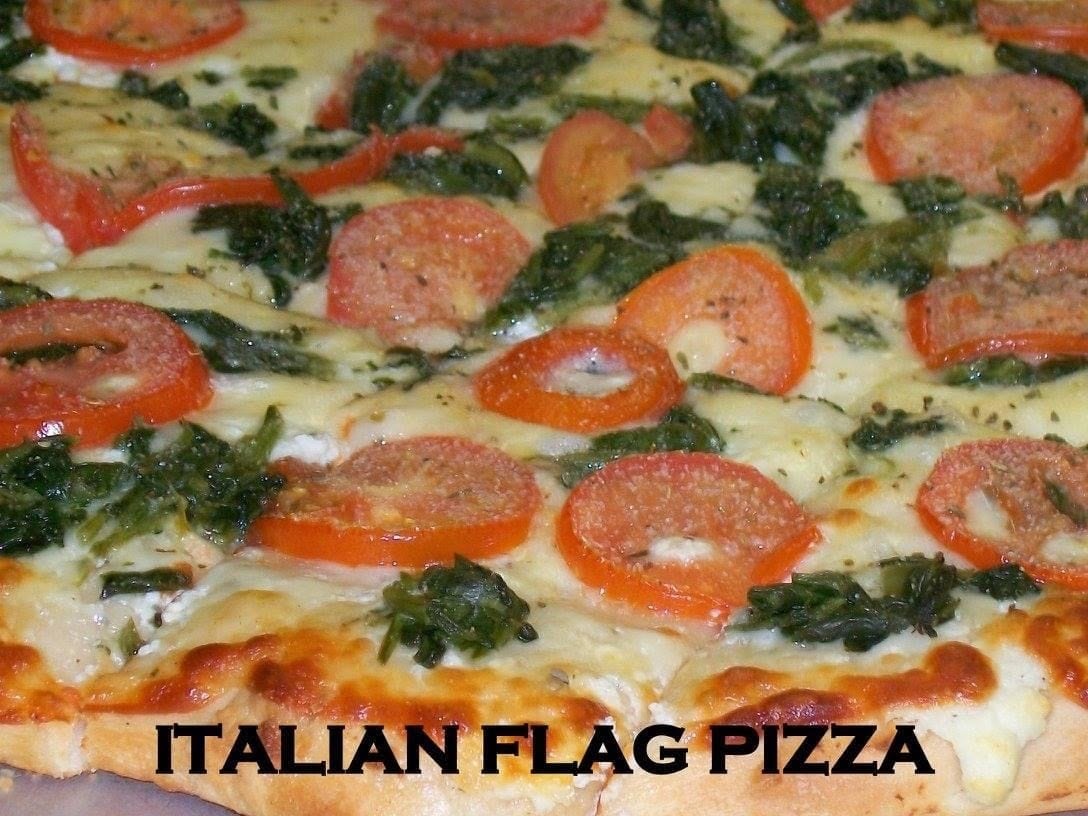 Red, White & Green Pizza.